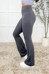 Motion Mastery Flared Yoga Pants in Titanium