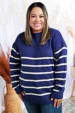 Navy Striped Sweater