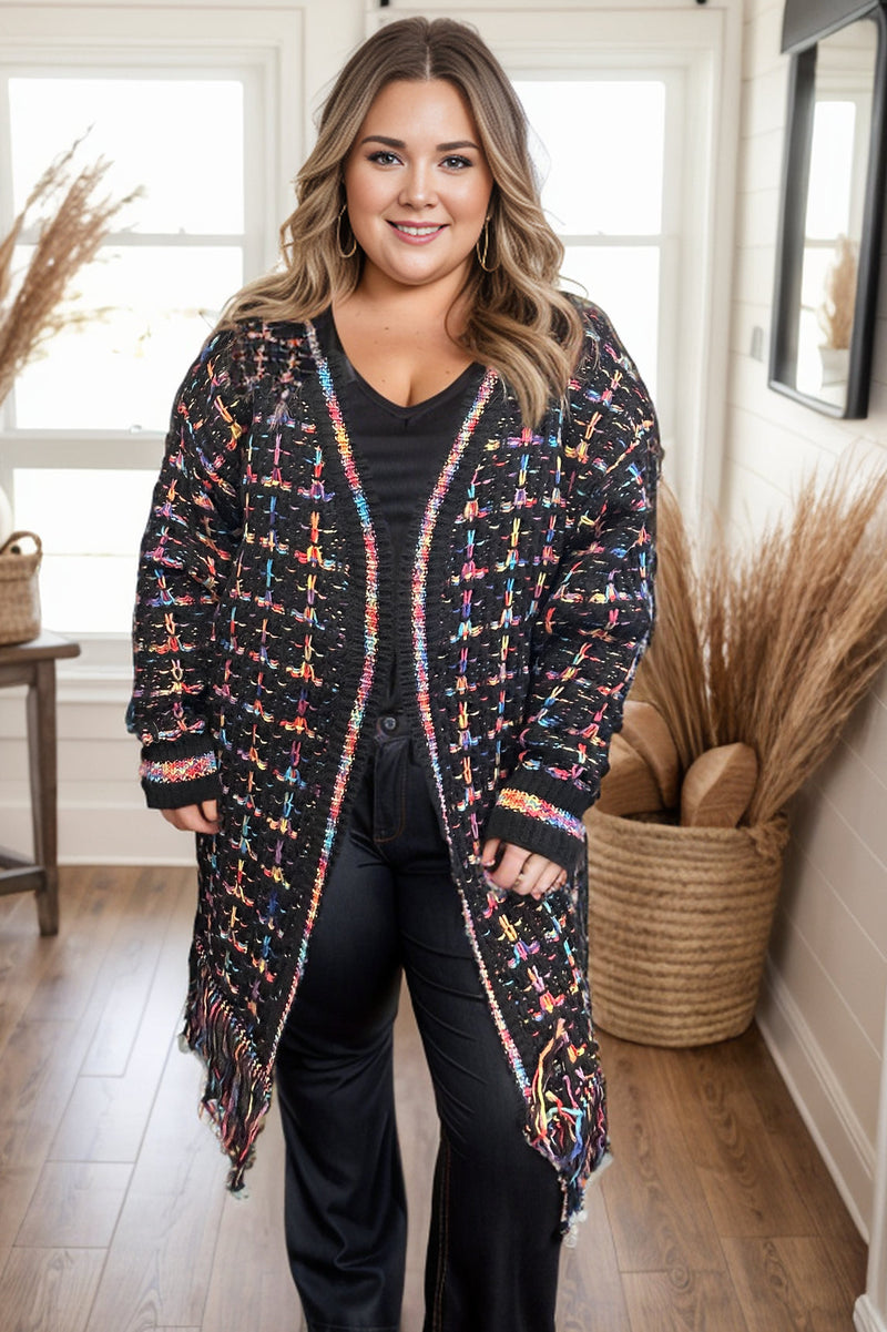 Neon Wonders Fringed Cardigan