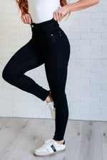 Nicole Tummy Control Skinny Judy Blue Jeans in Black