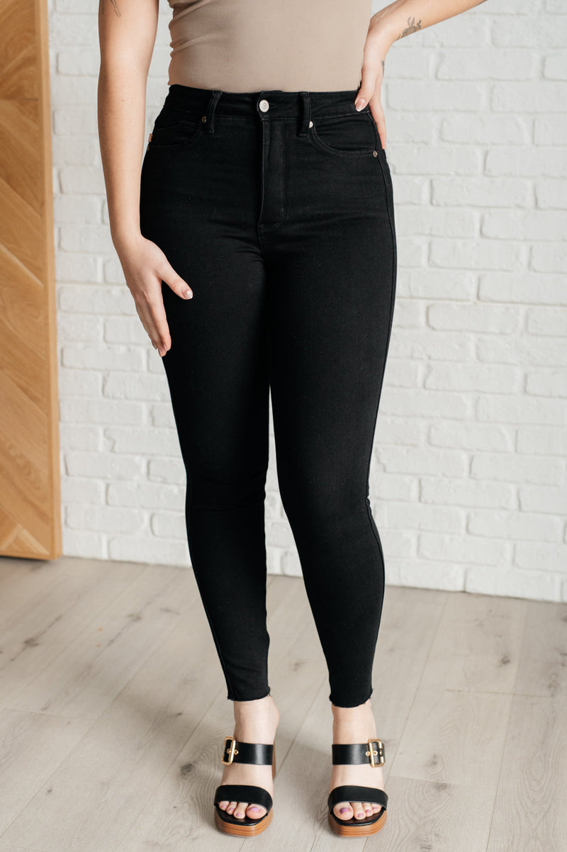 Nicole Tummy Control Skinny Judy Blue Jeans in Black