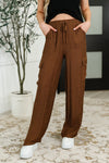 Off Duty Straight Leg Cargo Pants in  Brown