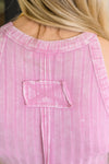 Offbeat Essential Mineral Washed Tank in Candy Pink
