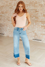 Olivia High Rise Wide Leg Crop Judy Blue Jeans in Medium Wash