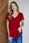 One Day Soon V-Neck Ruffle Detail Top