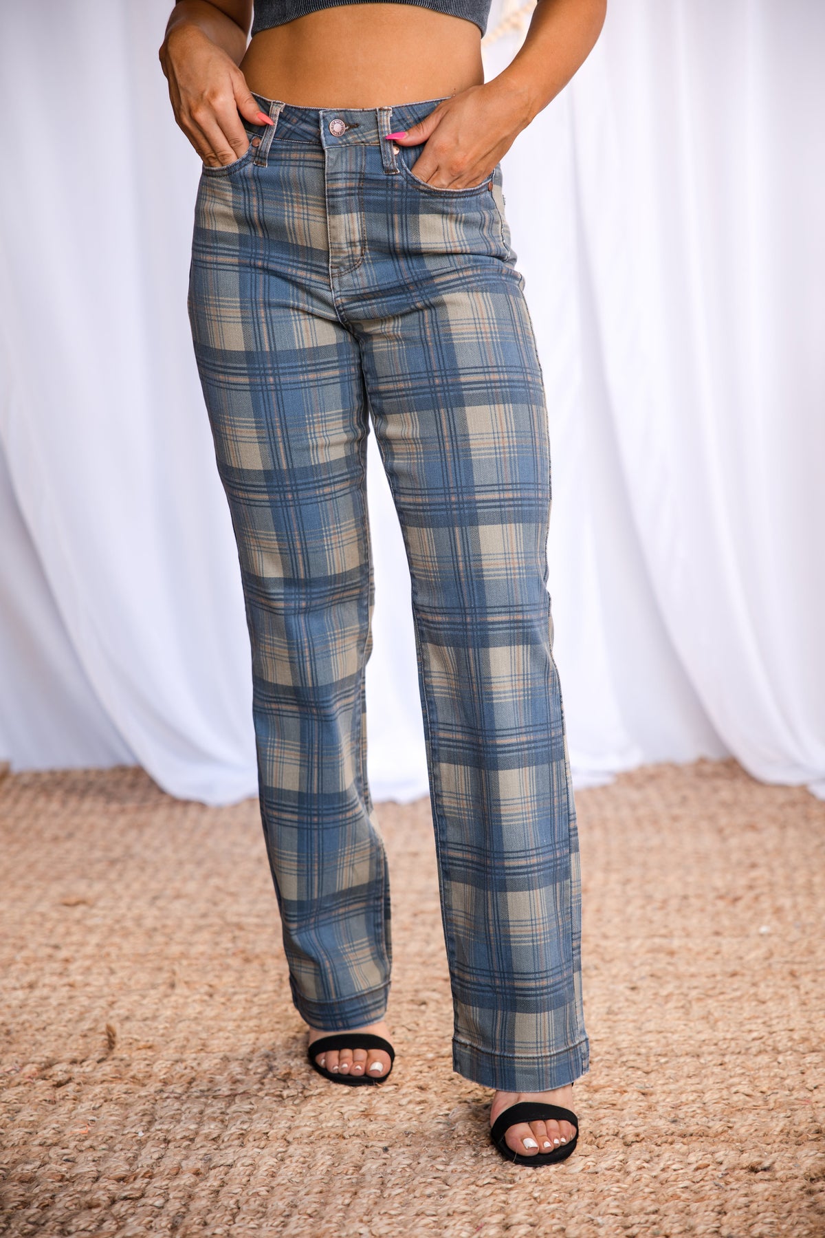 Perfectly Plaid Judy Blue Straight Leg