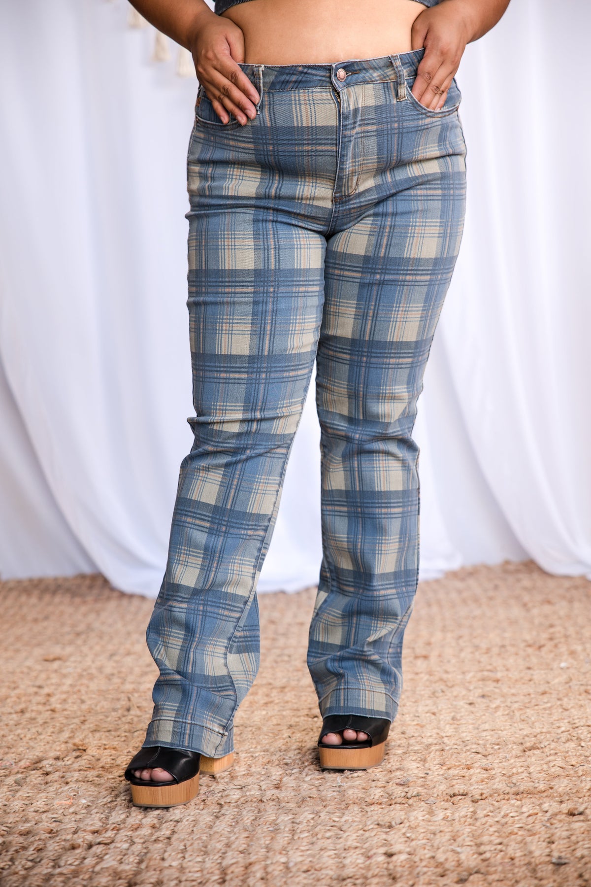 Perfectly Plaid Judy Blue Straight Leg