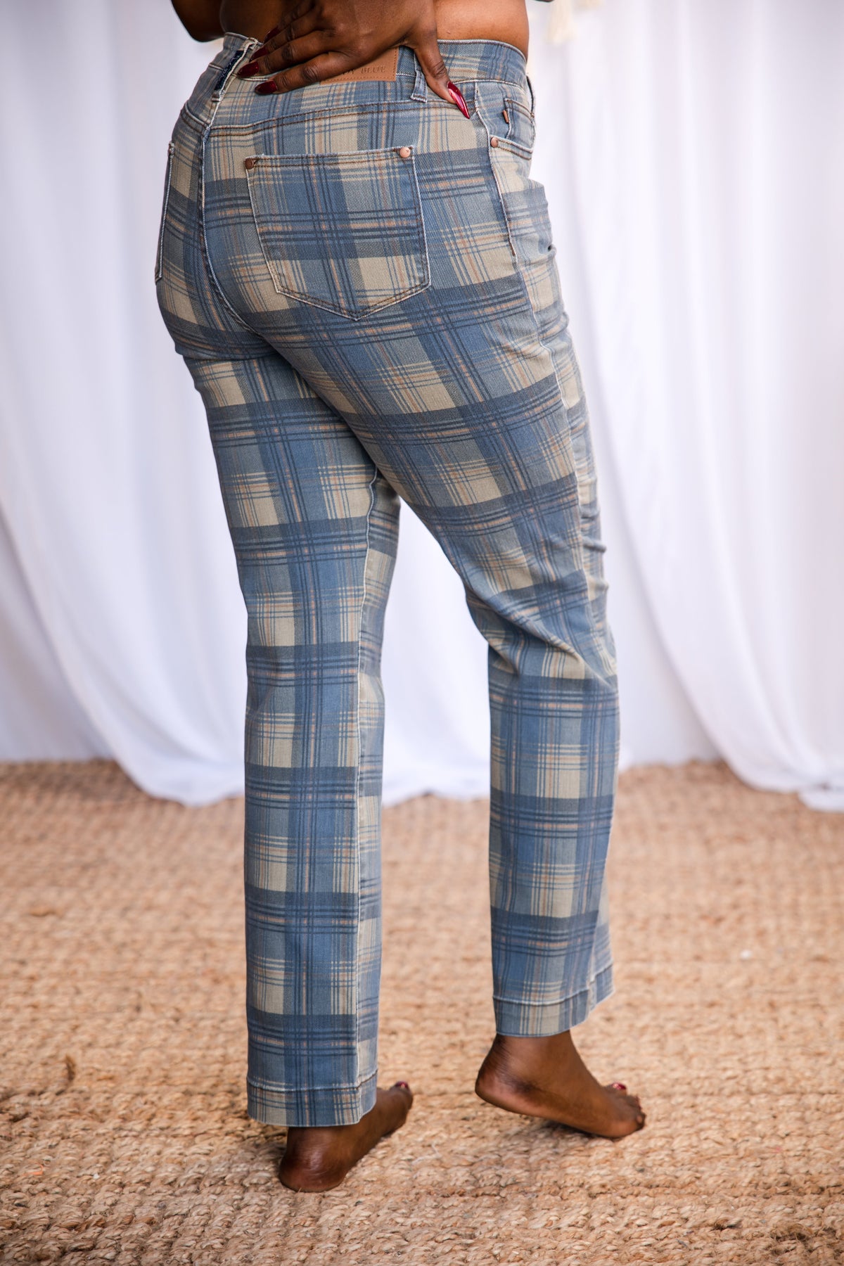 Perfectly Plaid Judy Blue Straight Leg