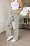 Phoebe High Rise Front Seam Straight Judy Blue Jeans in Sage