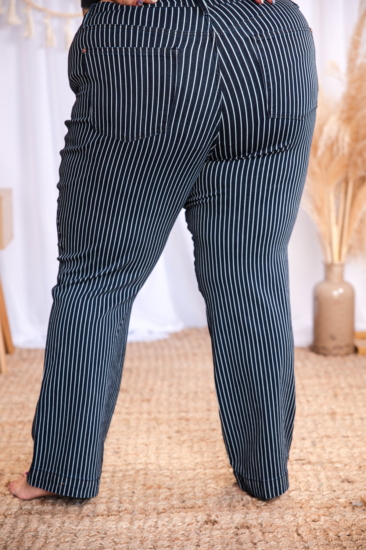 Pinstriped Diva Tummy Control Judy Blues