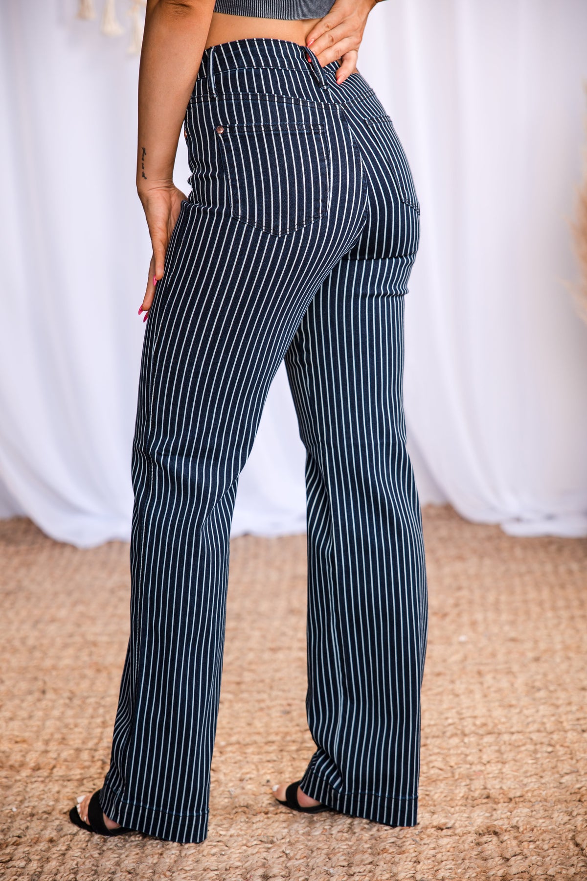 Pinstriped Diva Tummy Control Judy Blues