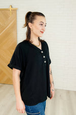 Plain and Sassy V-Neck Tee in Black
