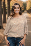 Sahara Floral 3/4 Sleeve Top