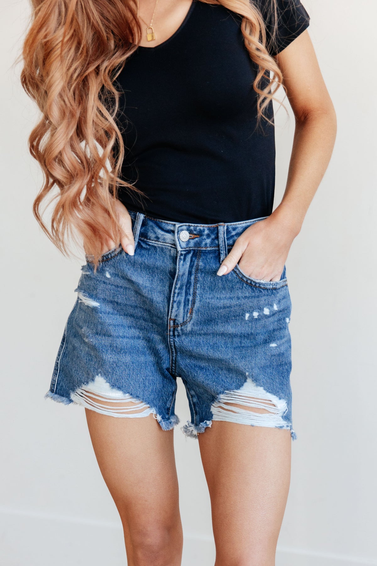 Samantha High Rise Rigid Magic Distressed Cutoff Judy Blue Shorts