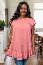 Sharona Coral Ruffle Tunic