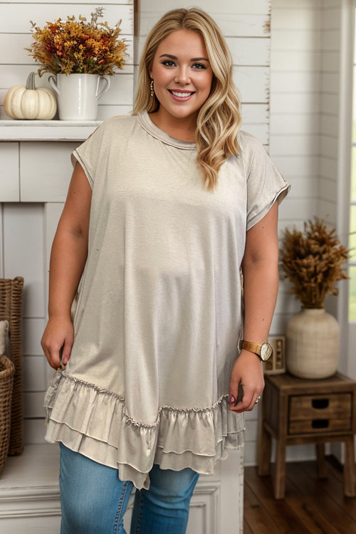 Sharona Latte Ruffle Tunic