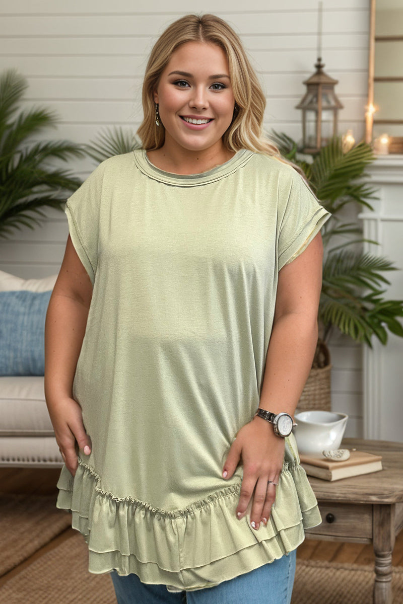 Sharona Sage Ruffle Tunic