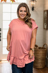 Sharona Coral Ruffle Tunic