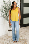 Simpler Times Basic V-Neck Tank in Pineapple