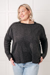 Simply Basic Ribbed Hacci Sweater in Black