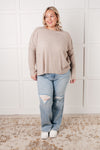 Simply Basic Ribbed Hacci Sweater in H Mocha