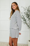 Situationally Sound Striped Long Sleeve Top and Shorts Set