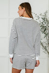 Situationally Sound Striped Long Sleeve Top and Shorts Set