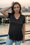 Spring Staple Short Sleeve Top in Black