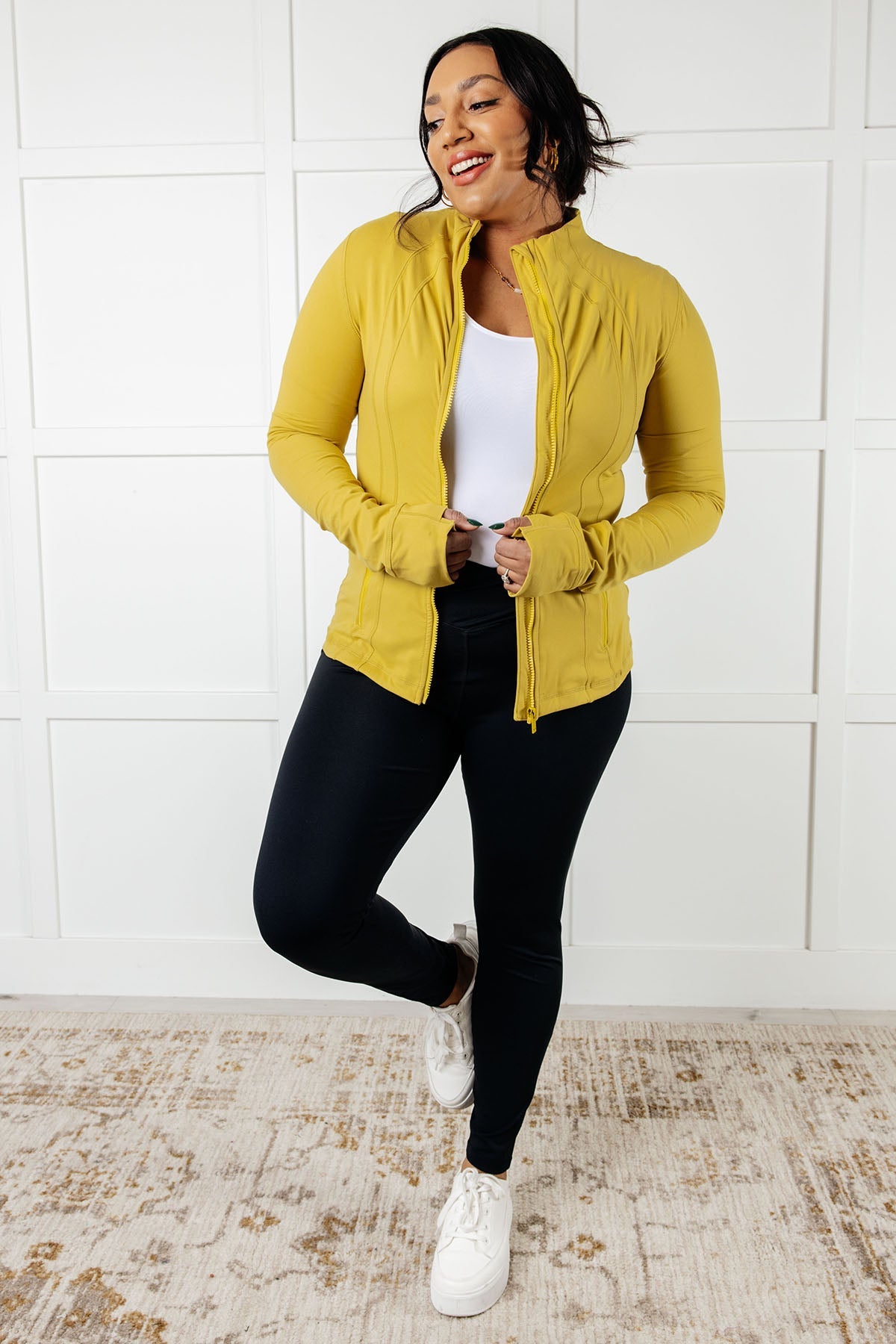 Staying Swift Activewear Jacket in Yellow Pear