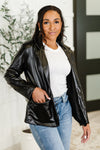Streets of Dublin Faux Leather Blazer