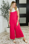 Suit Yourself Adjustable Strap Jumpsuit in Pink