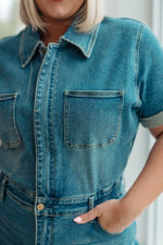 Sylvia Short Sleeve Denim Judy Blue Jumpsuit