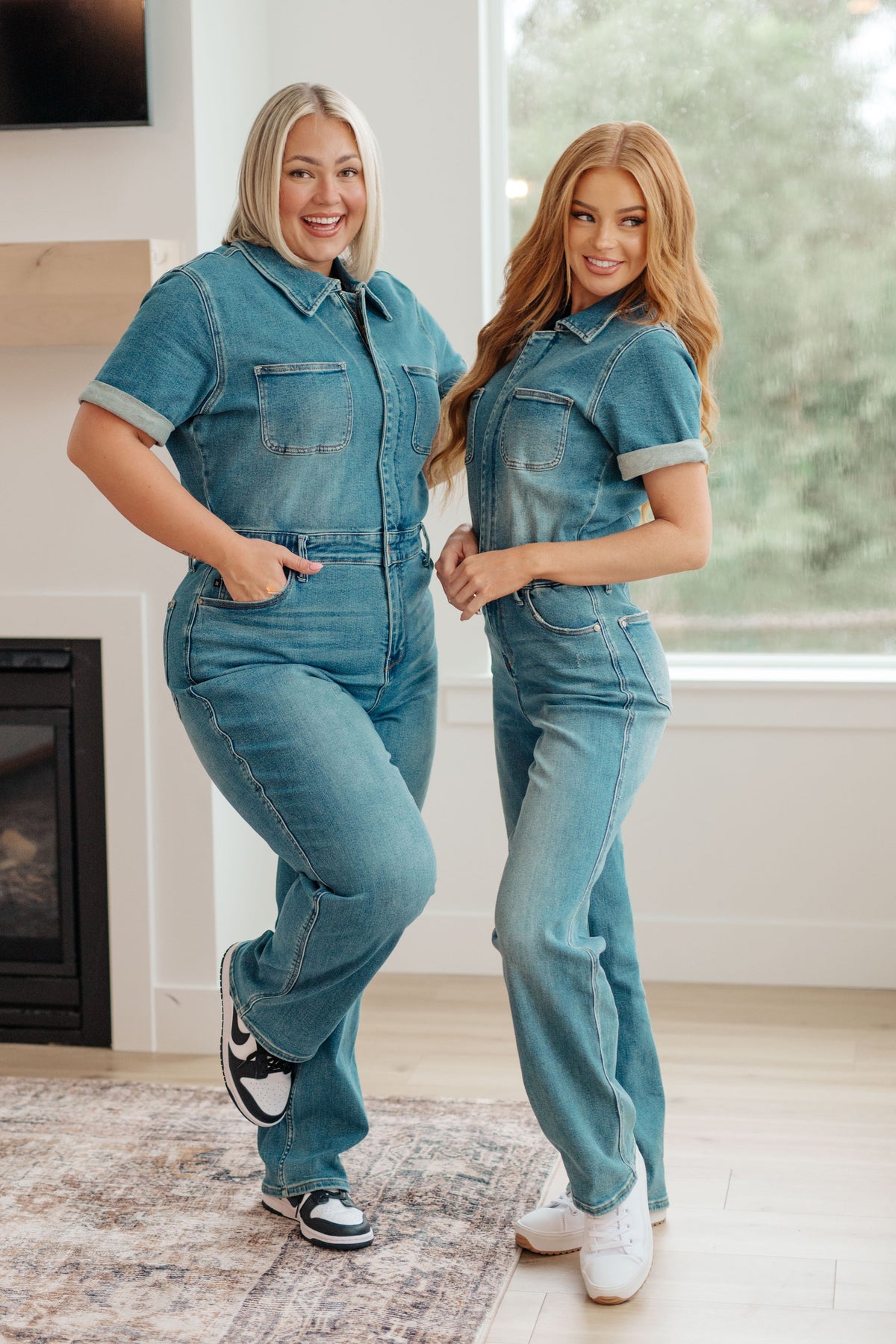 Sylvia Short Sleeve Denim Judy Blue Jumpsuit