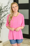 Take It Easy Slouchy Tee in Hot Pink