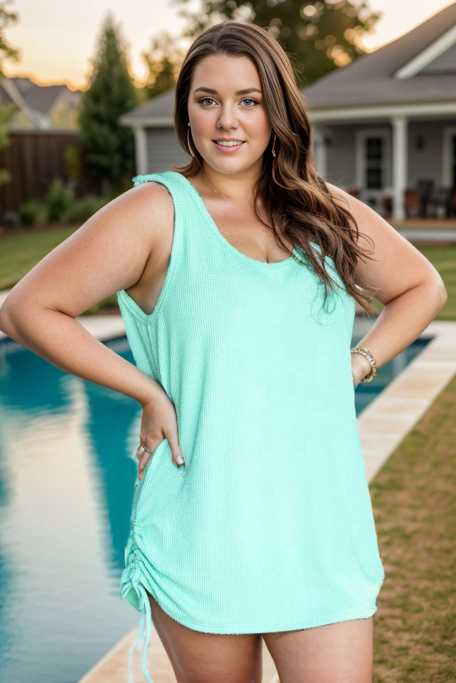 Take it Slow Neon Mint Coverup