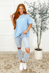 The Layback Relaxed Basic Tee in Light Blue