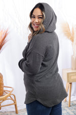 Urban Ribbed Charcoal Hoodie