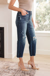 Whitney High Rise Distressed Wide Leg Crop Judy Blue Jeans