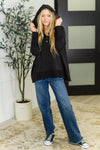Warm Intentions Henley Pullover in Black