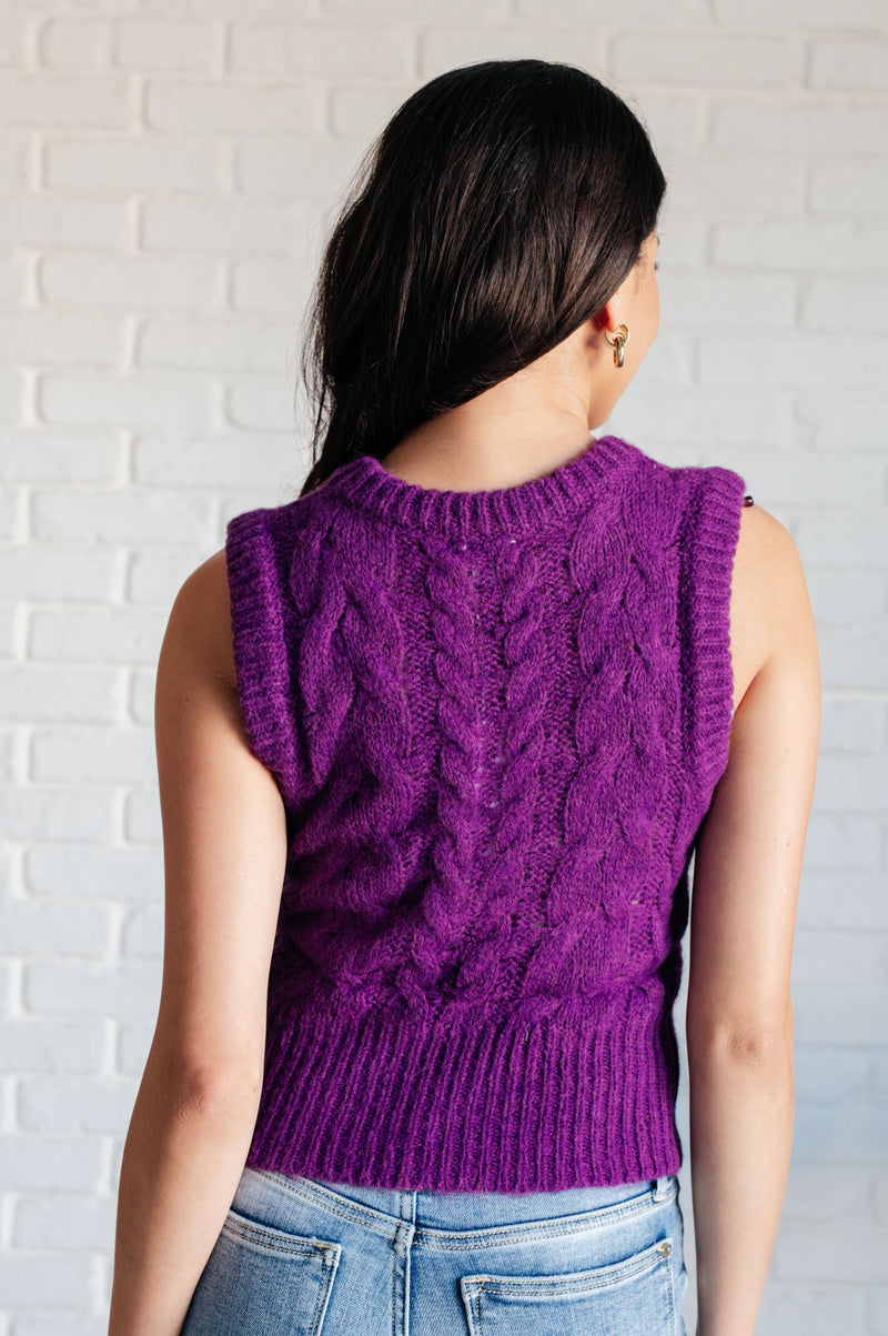 What's On Your Mind Cable Knit Vest