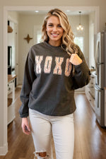 XOXO Faux Glitter Sweatshirt