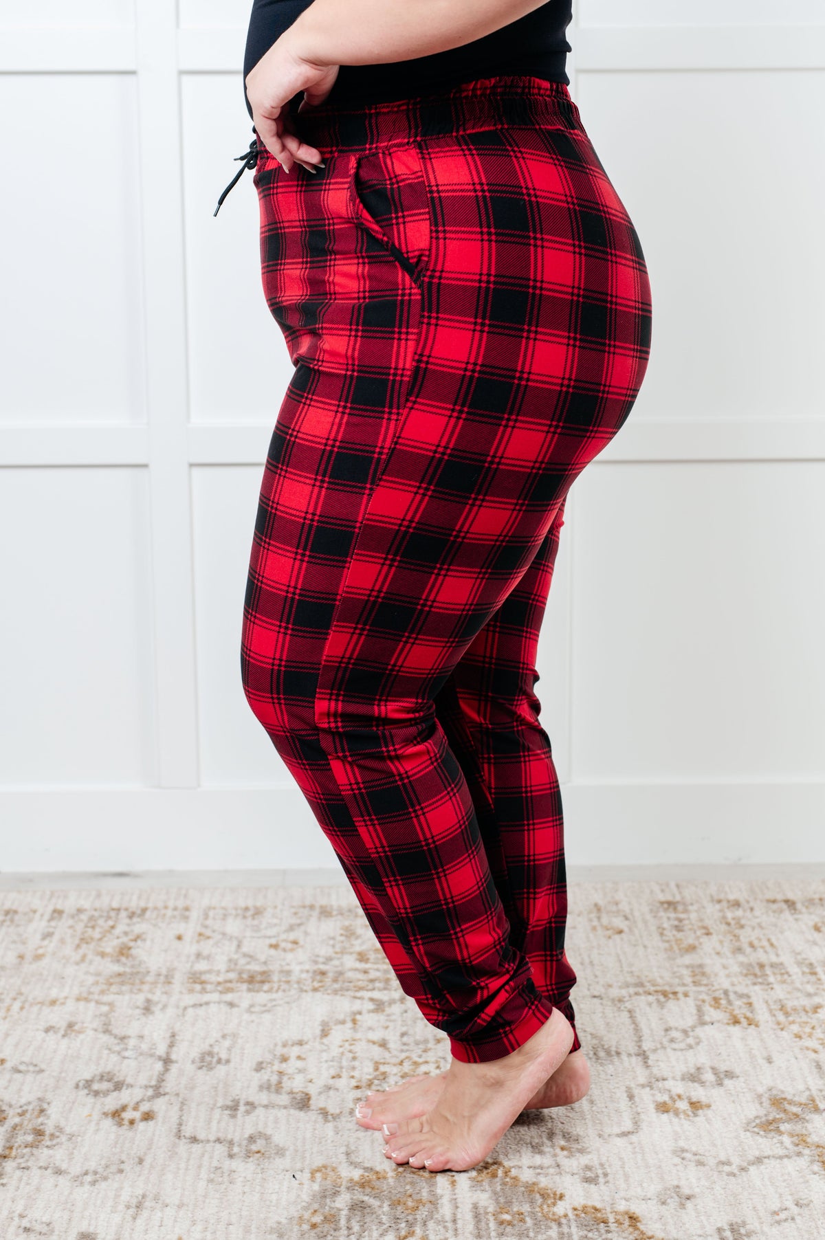 Your New Favorite Joggers in Red Plaid