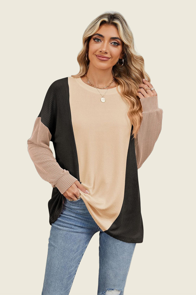 Rae Contrast Long Sleeve Top