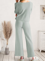 Maddie Long Sleeve Lounge Top and Drawstring Pants Set