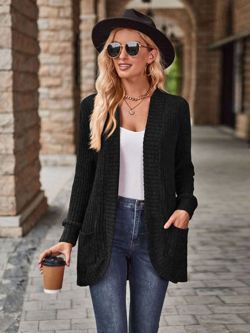 Riley Open Front Cardigan with Pockets