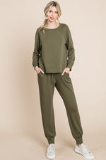 Mariah Raglan Sleeve Top and Pants Lounge Set