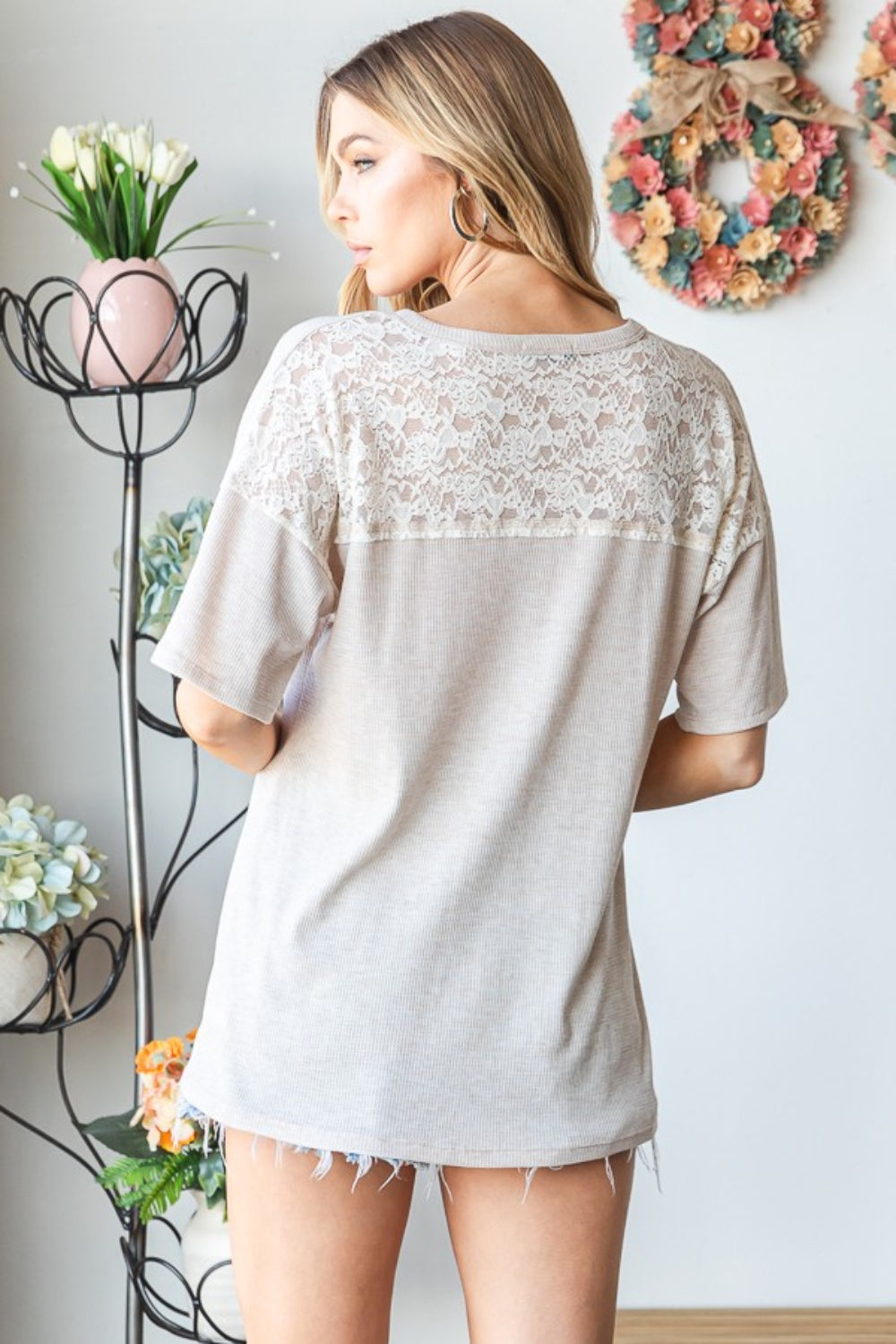 Marissa Lace Drop Shoulder Top