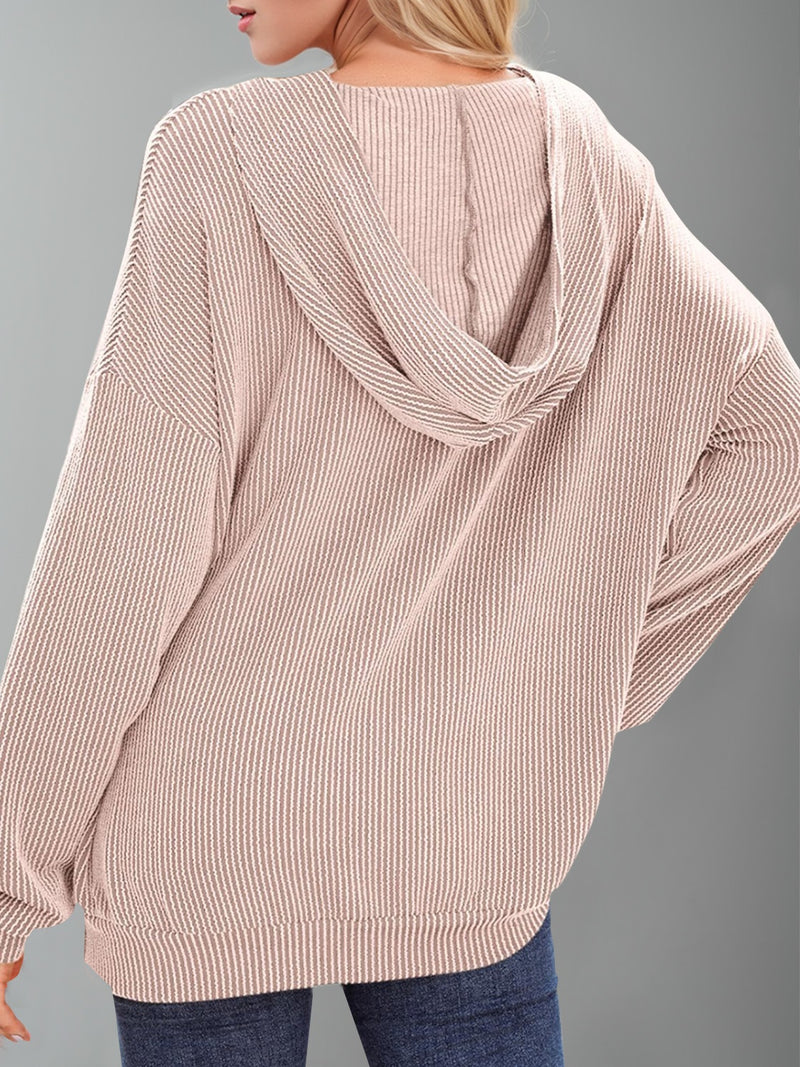 Kaia Textured Kangaroo Pocket Hoodie