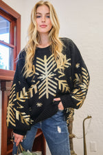 Fiona Foil Snowflake Sweater