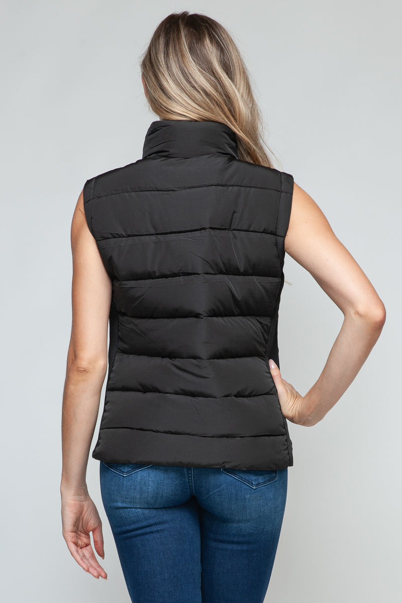 Sady Zip Up Turtleneck Vest with Pockets